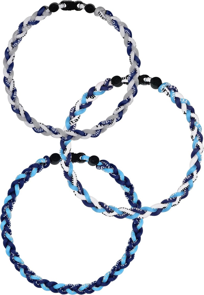 SUPBOMM 3 pcs Baseball Rope Necklaces, League Team Colors Braided Necklace, Baseball Team Gifts - Image 1